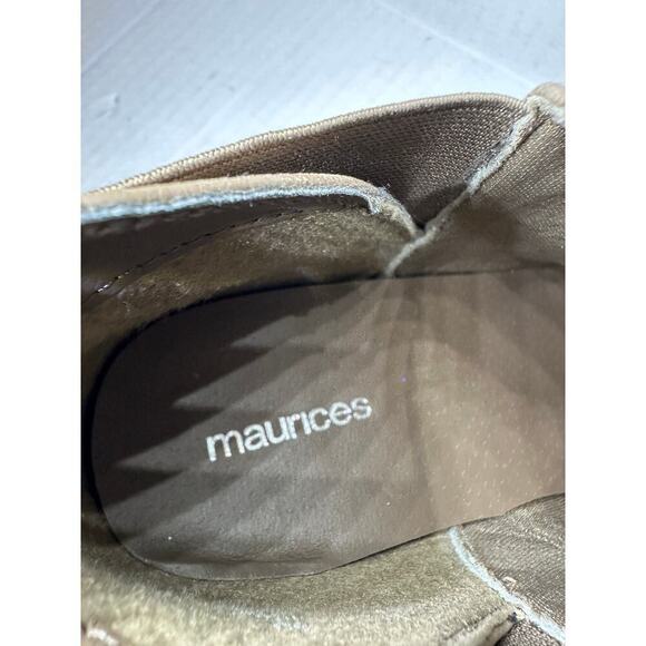 Maurices Size 9 Pull On Closed toe Wedge Ankle Booties Beige Brown Casual - Picture 7 of 12